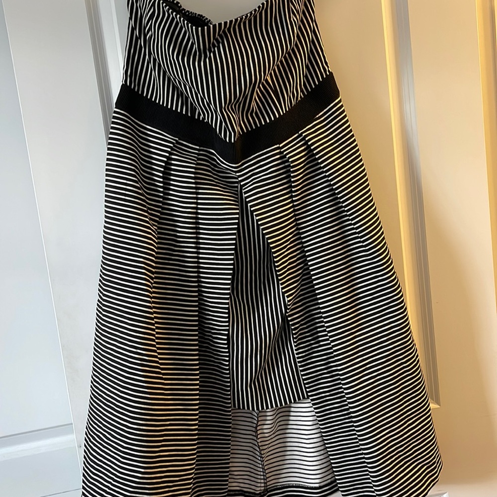 Halter black and white dress